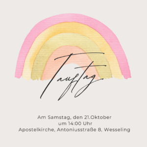 Read more about the article Tauftag im Oktober