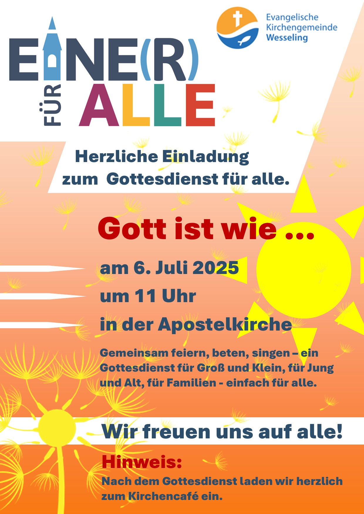 Du betrachtest gerade Familiengottesdienst „EINE(R) für ALLE“
