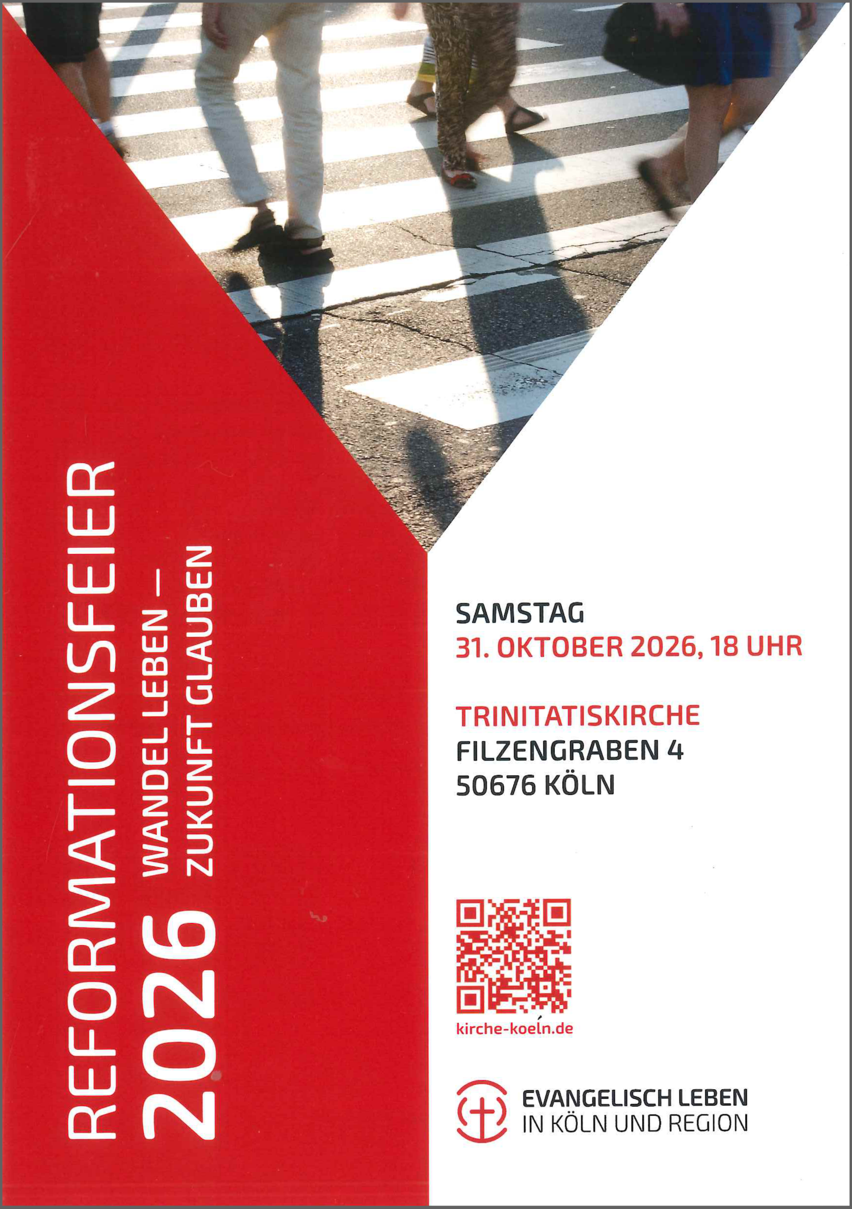 Flyer zur Reformationsfeier am 31. Oktober 2026 in Köln.